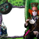 Alice no Pais das Maravilhas Chapeleiro Louco Moldura PNG