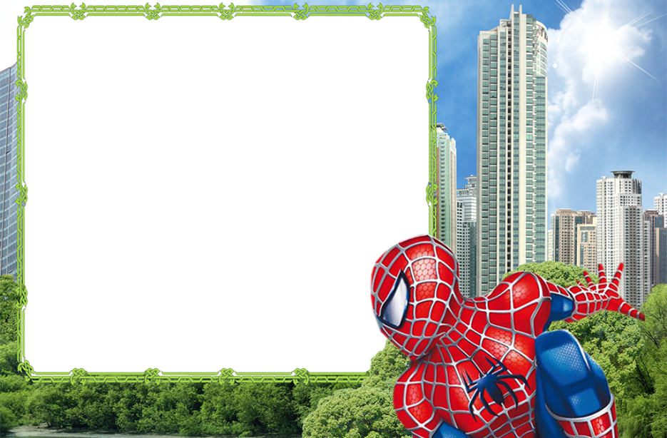 moldura para convite infantil homem aranha Edite Online