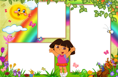 Moldura Dora Aventureira para Colagem de Fotos
