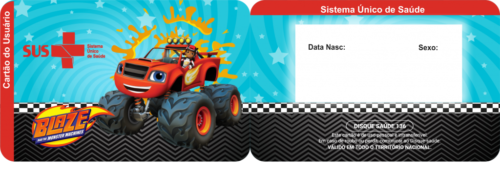 Cartão SUS Blaze E Os Monster Machines - Digital Grátis