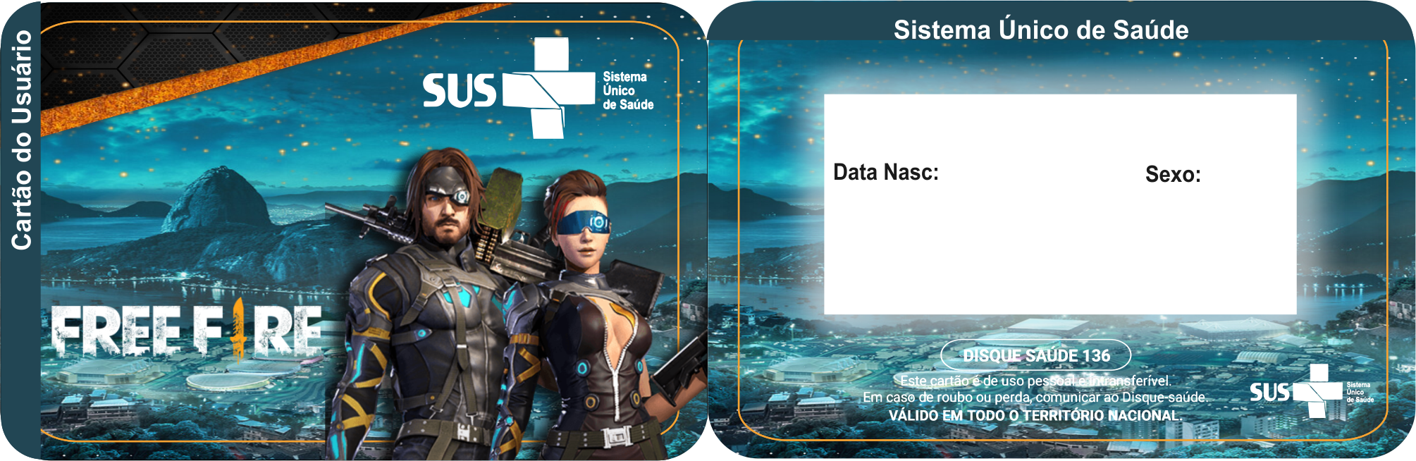 Cartão SUS Free Fire - Digital Grátis