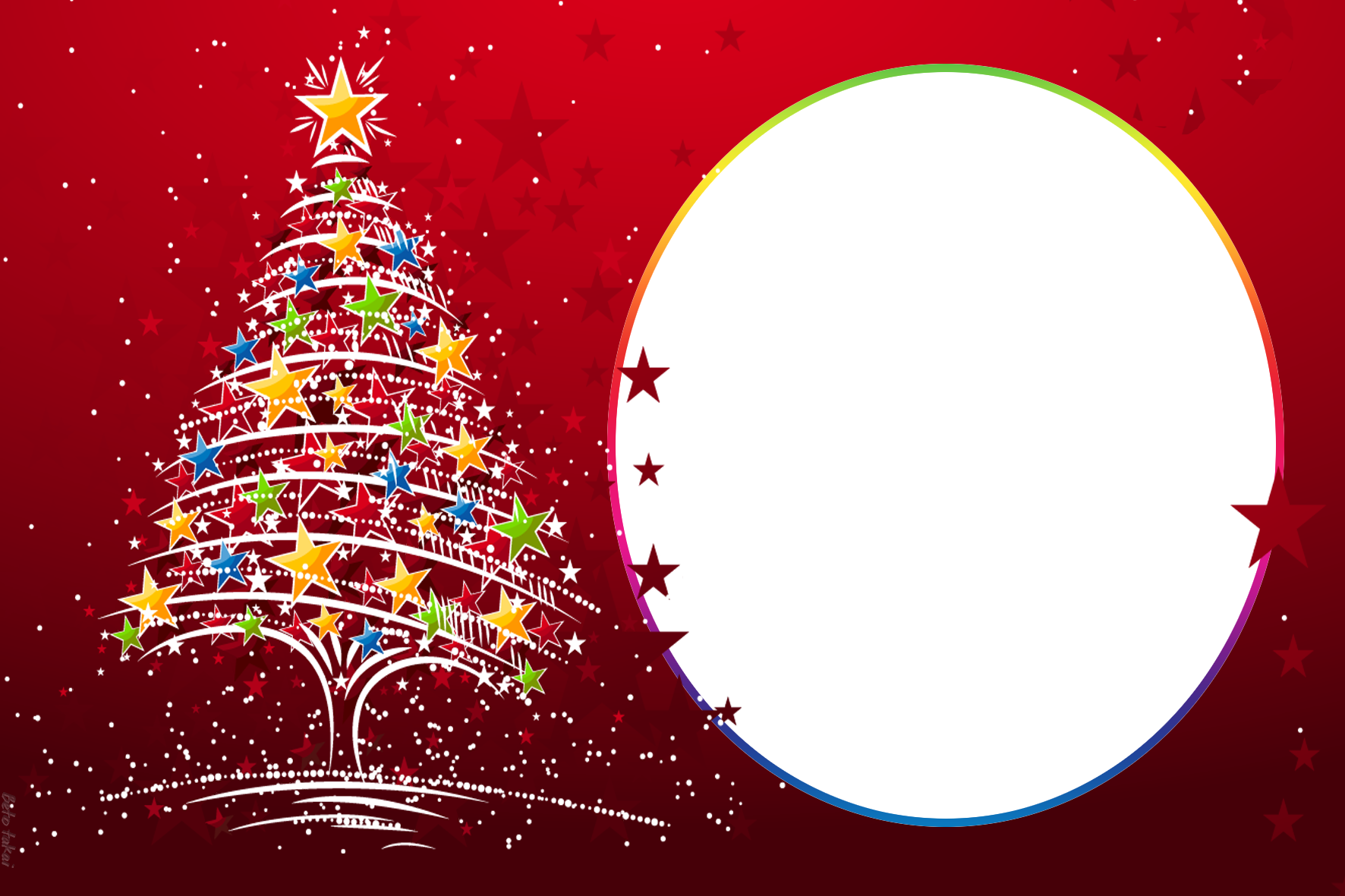 Árvore Colorida de Natal Moldura de Natal PNG - Digital Grátis