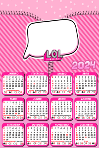 Calendário LOL 2024 Moldura PNG - Digital Grátis