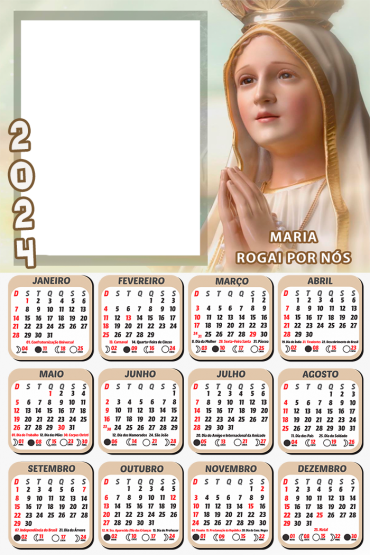 Calendário Gatinha Marie 2024 Moldura PNG - Digital Grátis