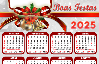 Calendários 2025 para Montagem de Foto em PNG