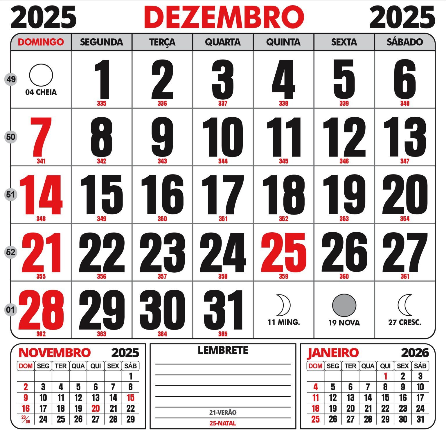 Calendário de 2025 para Imprimir com Feriados perfeitos