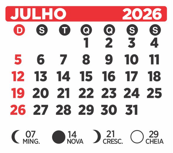 Calend rio Julho 2026 Para Imprimir Com Feriados Digital Gr tis