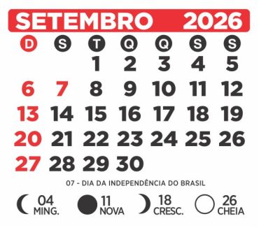 Calend rio Setembro 2026 Para Imprimir Com Feriados Digital Gr tis