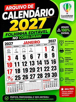 Calendário 2027 Folhinha Corel